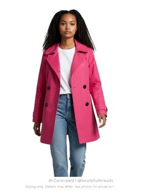 Fuchsia Pink A-Line Jacket Statement Minimalist Barbiecore Chic
